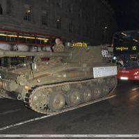 An army tank is driven to promote the video game 'Battlefield 3' | Picture 111803